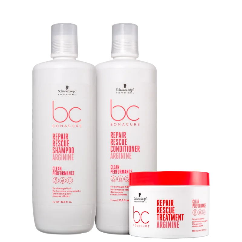 Kit Schwarzkopf Professional BC Bonacure Clean Performance Repair Rescue Pro Trio (3 Produtos)
